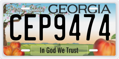 GA license plate CEP9474