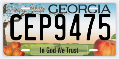 GA license plate CEP9475
