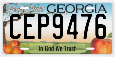 GA license plate CEP9476