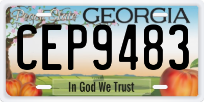 GA license plate CEP9483