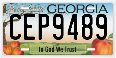 GA license plate CEP9489