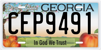 GA license plate CEP9491