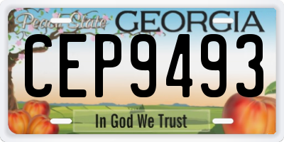 GA license plate CEP9493