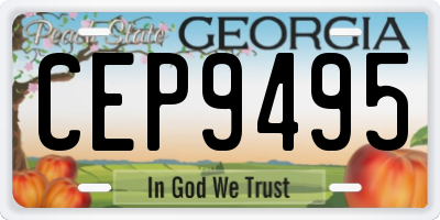 GA license plate CEP9495