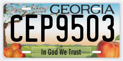 GA license plate CEP9503