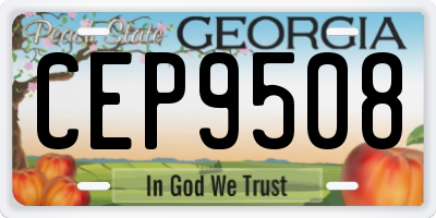GA license plate CEP9508