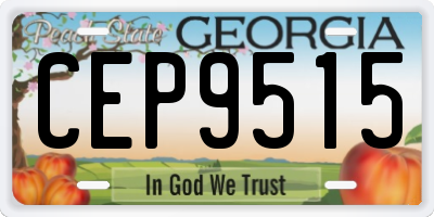 GA license plate CEP9515