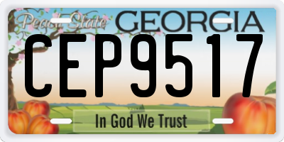 GA license plate CEP9517