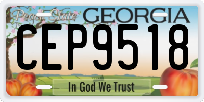 GA license plate CEP9518