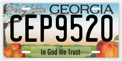 GA license plate CEP9520
