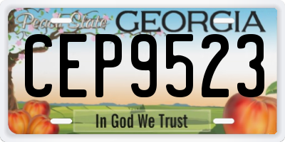 GA license plate CEP9523
