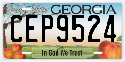 GA license plate CEP9524