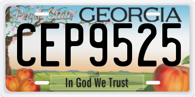 GA license plate CEP9525