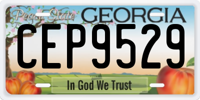 GA license plate CEP9529