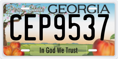 GA license plate CEP9537