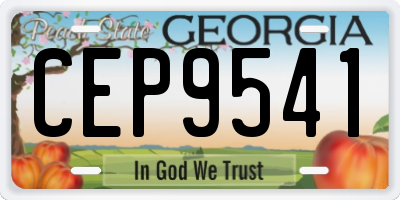 GA license plate CEP9541
