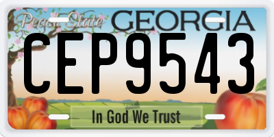 GA license plate CEP9543