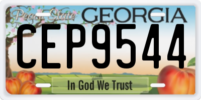 GA license plate CEP9544