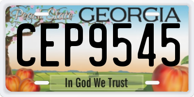 GA license plate CEP9545