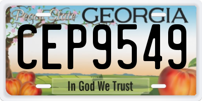 GA license plate CEP9549