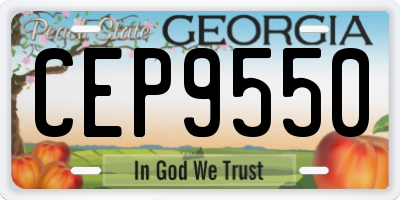 GA license plate CEP9550