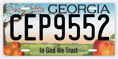 GA license plate CEP9552