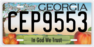 GA license plate CEP9553