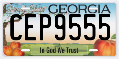GA license plate CEP9555