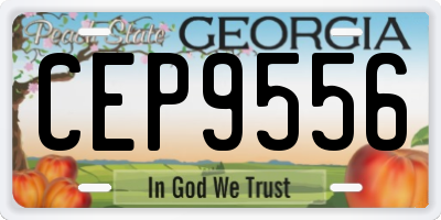 GA license plate CEP9556