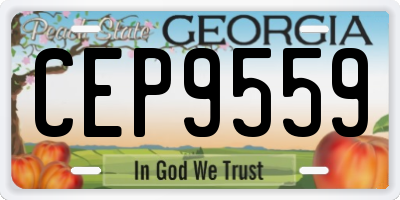 GA license plate CEP9559
