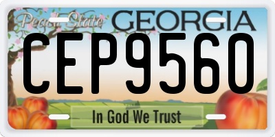 GA license plate CEP9560