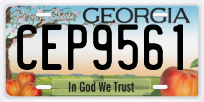 GA license plate CEP9561