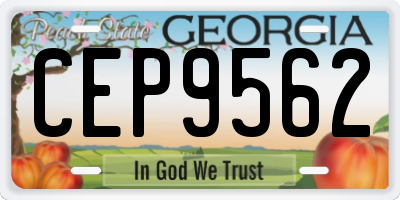 GA license plate CEP9562