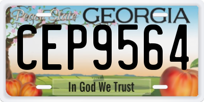 GA license plate CEP9564