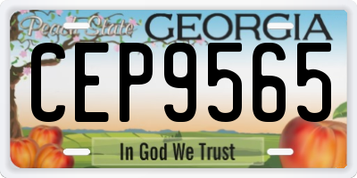 GA license plate CEP9565