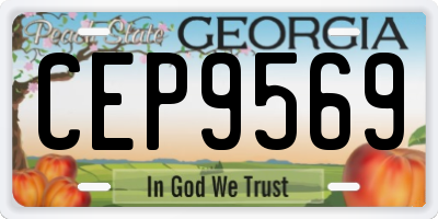 GA license plate CEP9569