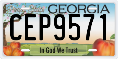 GA license plate CEP9571