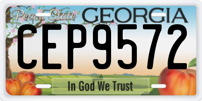 GA license plate CEP9572