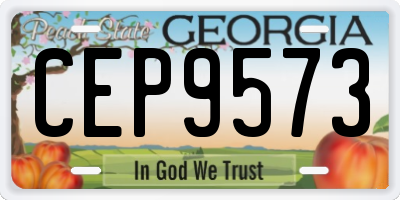 GA license plate CEP9573