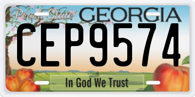 GA license plate CEP9574