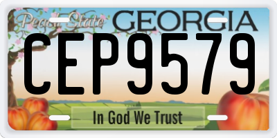 GA license plate CEP9579