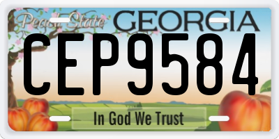 GA license plate CEP9584