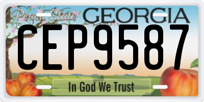 GA license plate CEP9587