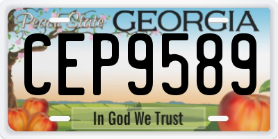 GA license plate CEP9589