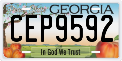 GA license plate CEP9592