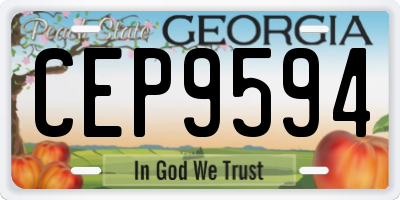 GA license plate CEP9594