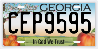 GA license plate CEP9595