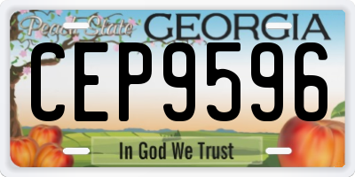 GA license plate CEP9596