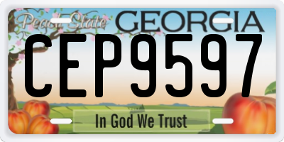 GA license plate CEP9597