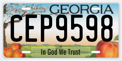 GA license plate CEP9598
